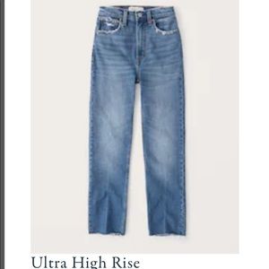 Abercrombie & Fitch Ultra High Rise Ankle Straight Jeans, Medium Wash, 25 short